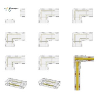 ตัวเชื่อมต่อ COB 8 มม. รูปตัว L 8 ชิ้น ตัวเชื่อมต่อไร้ช่องว่าง 2 ชิ้น สําหรับแถบไฟ LED COB ไม่ใช่สําหรับเทปไฟ 10 มม.