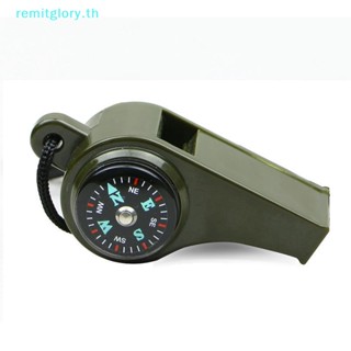 Remitglory เครื่องวัดอุณหภูมิเข็มทิศ นกหวีดฉุกเฉิน 3 in 1 สําหรับเอาตัวรอด