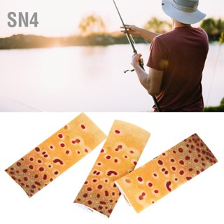 SN4 3PCS Polyester Fish Skin Pattern Fishing Stripping Single Finger Guards ปกป้องอุปกรณ์เสริม