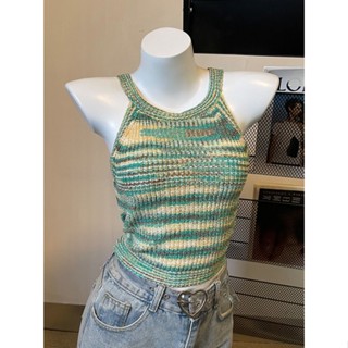 Short Short Sling Womens 2023 Summer Spice Girl Fashion Knitted All-match Base Slim-fit Sexy Sleeveless Top