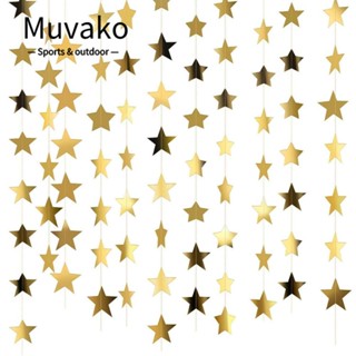 MUVAKO แบนเนอร์ รูปดาว สีทอง 79 ฟุต 13 ฟุต x 6 แพ็ค สําหรับตกแต่งวันเกิด 6 แพ็ค