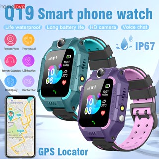 Q19 นาฬิกาสมาร์ทโฟนเด็กนาฬิกาอัจฉริยะ GPS Tracker โทรศัพท์สำหรับชายหญิงนาฬิกาข้อมือดิจิตอลกันน้ำเด็กการตรวจสอบระยะไกลสำหรับเด็ก homelove