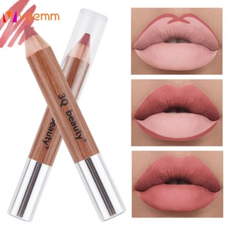 3q Beauty 12pcs Lip Liner Set Tattoo เย็บปักถักร้อย Matte กันน้ำไม่ง่ายที่จะเลือนลิปสติกกำมะหยี่ปากกาแต่งหน้า veemm