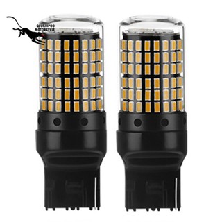 หลอดไฟเลี้ยว LED 3157 P27-7W T25 LED P27W พลังงานสูง สีเหลือง สําหรับรถยนต์ 2 ชิ้น