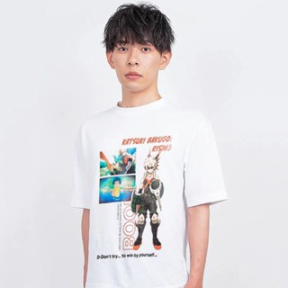 เสื้อยืดแขนสั้น พิมพ์ลายอนิเมะ My Heroes Academy Linkage Weekly Youth JUMP Green Valley Outages สําหรับผู้ชาย