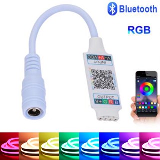 แถบไฟนีออน LED RGB ควบคุมด้วยบลูทูธ ขนาดเล็ก 5 เมตร DC 5-24V 2835 5050 สําหรับสมาร์ทโฟน