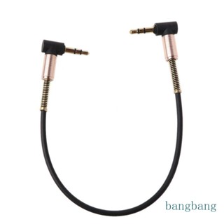 Bang สายเคเบิลไนล่อน แจ็คตัวผู้ 3 5 มม. เป็น 3 5 มม. 90 องศา สําหรับโทรศัพท์มือถือ แท็บเล็ต เครื่องเล่น