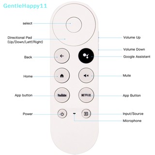 Gentlehappy รีโมตคอนโทรล บลูทูธ แบบเปลี่ยน สําหรับ 2020 Google Smart TV Chromecast 4KSnow G9N9N GA01919 20 23