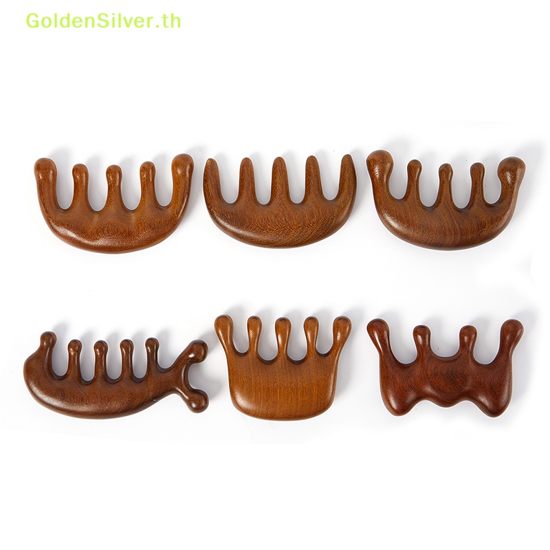 GoldenSilver 1 PC Meridian หวีนวดรองเท้าแตะห้าฟันกว้างหวีป้องกันไฟฟ้าสถิตย์ TH