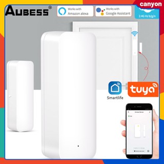 Tuya Wifi Smart Door Window Magnetic Sensor Real Time Monitoring Door And Window Open/close Status App Push Notification Hand-free Voice Control canyon