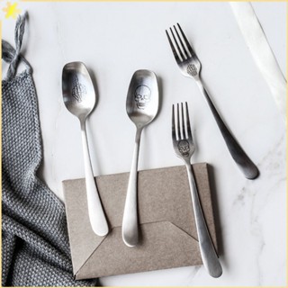 [LBE] Creative White Skull Fork 304 Stainless Steel Spoon Set Western Tableware Skull Hand Fork Spoon