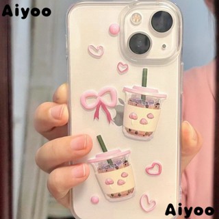 เคสโทรศัพท์มือถือ สไตล์อินเทรนด์ สําหรับ Apple Proxs 13 สไตล์ 8p✅Xr ใหม่ เคสป้องกันโทรศัพท์มือถือใส แบบนิ่ม ลายชานม สําหรับ Apple Iphone 7inspromax 1211 14