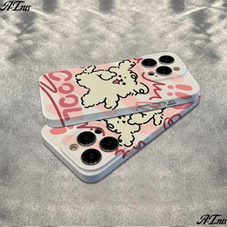 13 Apple 786ins ฟิล์มกันกระแทก เคสโทรศัพท์ สีชมพู เรียบง่าย เคสลูกสุนัข max ภาษาอังกฤษ plus14proiPhone1211 BXUN