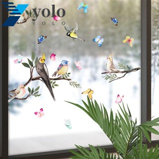 YOLO สติกเกอร์ ลายกิ่งต้นไม้ นก 3D สองด้าน สร้างสรรค์ DIY สําหรับติดตกแต่งหน้าต่าง พื้นหลังห้องเด็ก