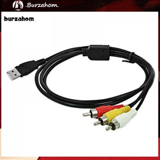 Bur_ อะแดปเตอร์สายเคเบิ้ล USB เป็น 3RCA Audio Video A/V สําหรับ TV Mac PC