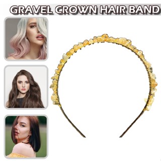 New Stone Colorful Stone Hair Hoop Raw Quartz Crystal Headband Stone Tiara