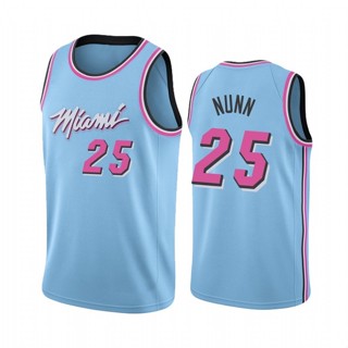 เสื้อกีฬาแขนสั้น ลายทีม NBA Jersey Heat No. กระเป๋า 25 Nahn 653363