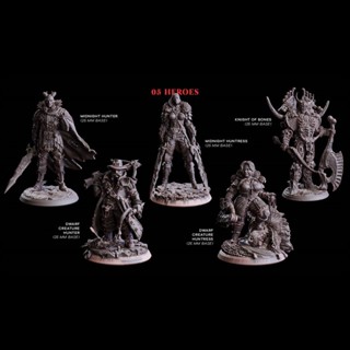 9.9 เหนื่อยมากโมเดลฟิกเกอร์ฮีโร่ 5 คน 1/48 สีขาว 3D HKPW