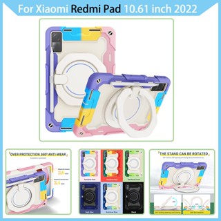 เคส สําหรับ Xiaomi Redmi Pad 10.61 นิ้ว 2022 360° เคสกันกระแทก ด้ามจับหมุนได้ สําหรับงานหนัก