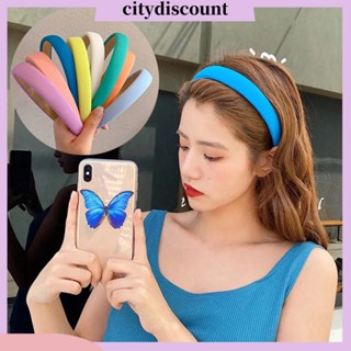 &lt;citydiscount&gt;  ที่คาดผมผู้หญิง สีพื้น ฟองน้ํายืดหยุ่น น้ําหนักเบา กันลื่น รัดผม พอดี ล้างหน้า ที่คาดผม เครื่องประดับผม