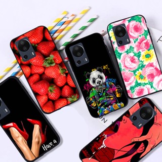 สําหรับ Xiaomi 13 Lite 6.55 นิ้ว นิ่ม TPU เคส เท่ อะนิเมะ แคทูน เคสโทรศัพท์ ดอกไม้ เคสป้องกัน