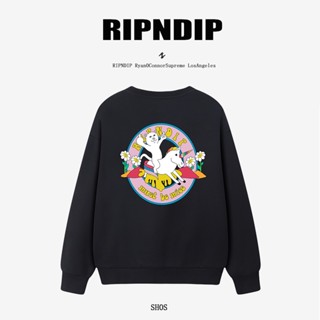 Ripndip เสื้อกันหนาว คอกลม พิมพ์ลายยูนิคอร์น แมว