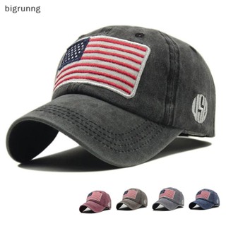 Bigrunng หมวกเบสบอล ลายธงอเมริกัน USA ถอดออกได้ SG