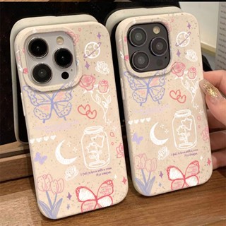 เคสโทรศัพท์มือถือ แบบนิ่ม ลายดอกไม้ และผีเสื้อ กันกระแทก สําหรับ Apple Iphone 1113 7 8p 14proins max 12 MK9Q