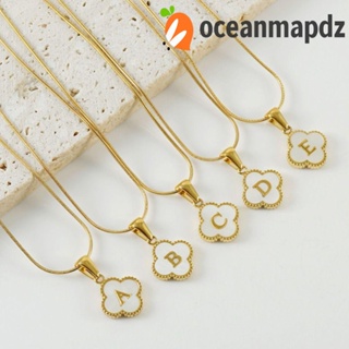 Oceanmapdz สร้อยคอโซ่สเตนเลส จี้ตัวอักษร 26 ตัว รูปกระดูกงู เครื่องประดับ สําหรับผู้ชาย