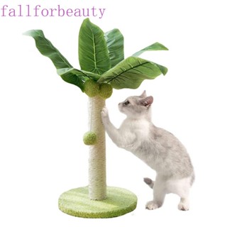 Fallforbeauty เสาไม้จําลอง รูปต้นมะพร้าว ใบไม้ สีเขียว สําหรับแมว