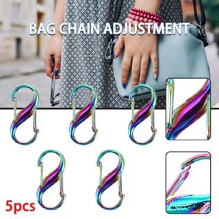 5pcs Small Carabiner Clips Double Sided Snap Hook Metal Keychain Buckle