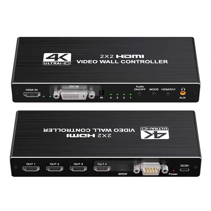 4K HDMI Video Wall Controller 2 3 4 TV Splicing 1080p 2x2 โปรเซสเซอร์ 1x2 1x3 1x4 2x1 3x1 4x1 DVI TV Splicer Video Wall Controller ภูมิทัศน์หน้าจอ Splicer กล่อง