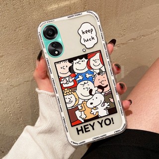 ใหม่ เคสโทรศัพท์มือถือแบบนิ่ม ใส กันกระแทก ลายการ์ตูน Snoopy Family แฟชั่น สําหรับ OPPO A38 4G A38 2023