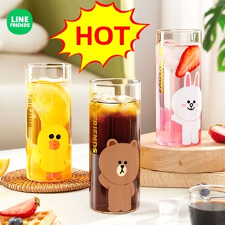 Graby2023 ใหม่ แก้วน้ํา ลาย LINE FRIENDS คุณภาพสูง ขายดี สุดเท่ สําหรับใส่กาแฟ ชา นม น้ําผลไม้