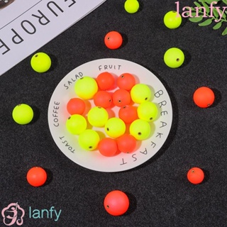 Lanfy ลูกบอลโฟมลอยน้ํา พร้อมแหวนทองแดง สีเหลือง แดง สําหรับตกปลาน้ําเค็ม 10 ชิ้น