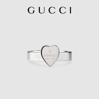 [พร้อมกล่องบรรจุภัณฑ์] พร้อมส่ง แหวนเงิน จี้โลโก้ Gucci Gucci รูปหัวใจ