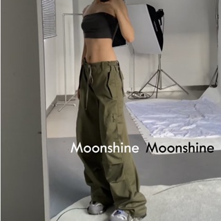 Moon  กางเกงขายาว คาร์โก้ กางเกง เชือกอเมริกันคลาสิค Cargo pants 2023 NEW 071703 Stylish Beautiful fashion สบาย A20M03X 36Z230909