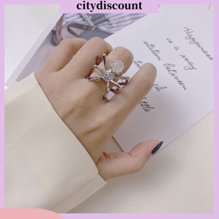 &lt;citydiscount&gt; แหวน รูปแมงมุม ประดับคริสตัล ปรับขนาดได้ สไตล์พังก์ โกธิค สําหรับผู้หญิง ปาร์ตี้ ไนท์คลับ