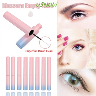 Usnow หลอดเปล่า มาสคาร่า แบบพกพา สีชมพู สีฟ้า หัวแปรงบาง รีฟิล ขวดมาสคาร่า