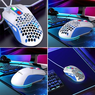 Cre เมาส์เกมมิ่งมีสาย USB RGB 7200DPI ลายรังผึ้ง น้ําหนักเบา สําหรับคอมพิวเตอร์ PC