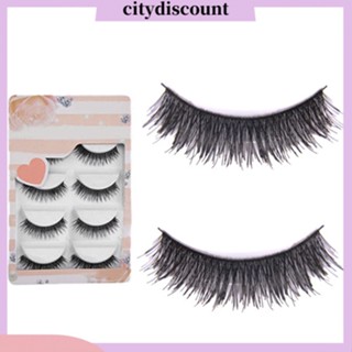 &lt;citydiscount&gt; ขนตาปลอมแฮนด์เมด หนาธรรมชาติ 5 คู่