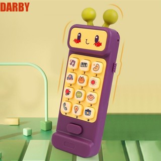 Darby ของเล่นโทรศัพท์ปลอม ABS สามสี มีเสียงเพลง เพื่อการเรียนรู้เด็ก