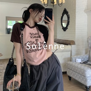 Solenne เสื้อครอป เสื้อยืดผู้หญิง ครอป baby tee สาวเรโทร 2023 NEW Style 071984