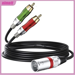 Ni 2RCA To XLR Male/Female Y Splitter Patch Cable XLR To RCA Plug อะแดปเตอร์สายเคเบิ้ลเสียงเชื่อมต่อสายไฟ