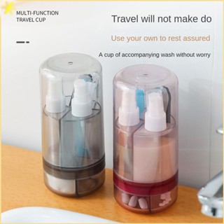 [LBE] Travel Multi-function Portable Washing Cup Toothbrush Storage Box With Medicine Box Tool