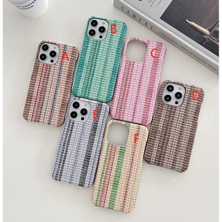 เคสโทรศัพท์มือถือหนังทอ ลายทาง สําหรับ iphone14 13 12 pro max 14 11 14pro 14plus 13 12 11 promax