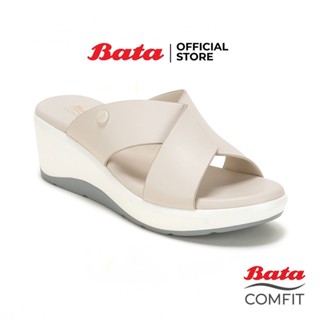 Bata บาจา Comfit รองเท้าสุขภาพ แบบสวม พร้อมเทคโนโลยีคุชชั่น รองรับน้ำหนักเท้า สำหรับผู้หญิง รุ่น MOTION สีขาว 6011003