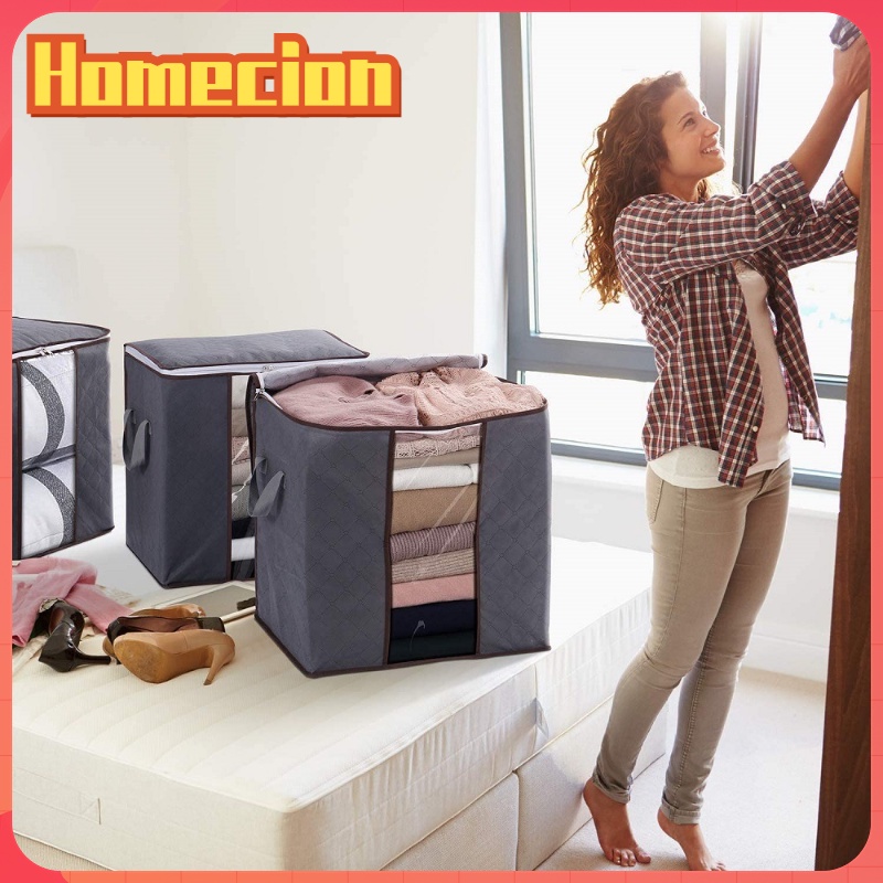 HOMECION ถุงเก็บผ้าห่ม ถุงจัดระเบียบ ถุงเก็บผ้านวม