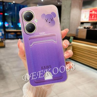 เคสโทรศัพท์มือถือแบบนิ่ม TPU กันกระแทก กันรอยกล้อง พร้อมช่องใส่บัตร สําหรับ VIVO Y27 Y36 Y02 Y02T Y02A Y16 Y22 Y22S Y35 Y77 V27 V27e V25 Pro V25e 5G 4G 2023