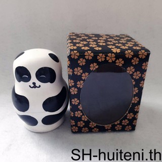 ตุ๊กตาไม้ Matryoshka Pandas Russian Nesting แฮนด์เมด